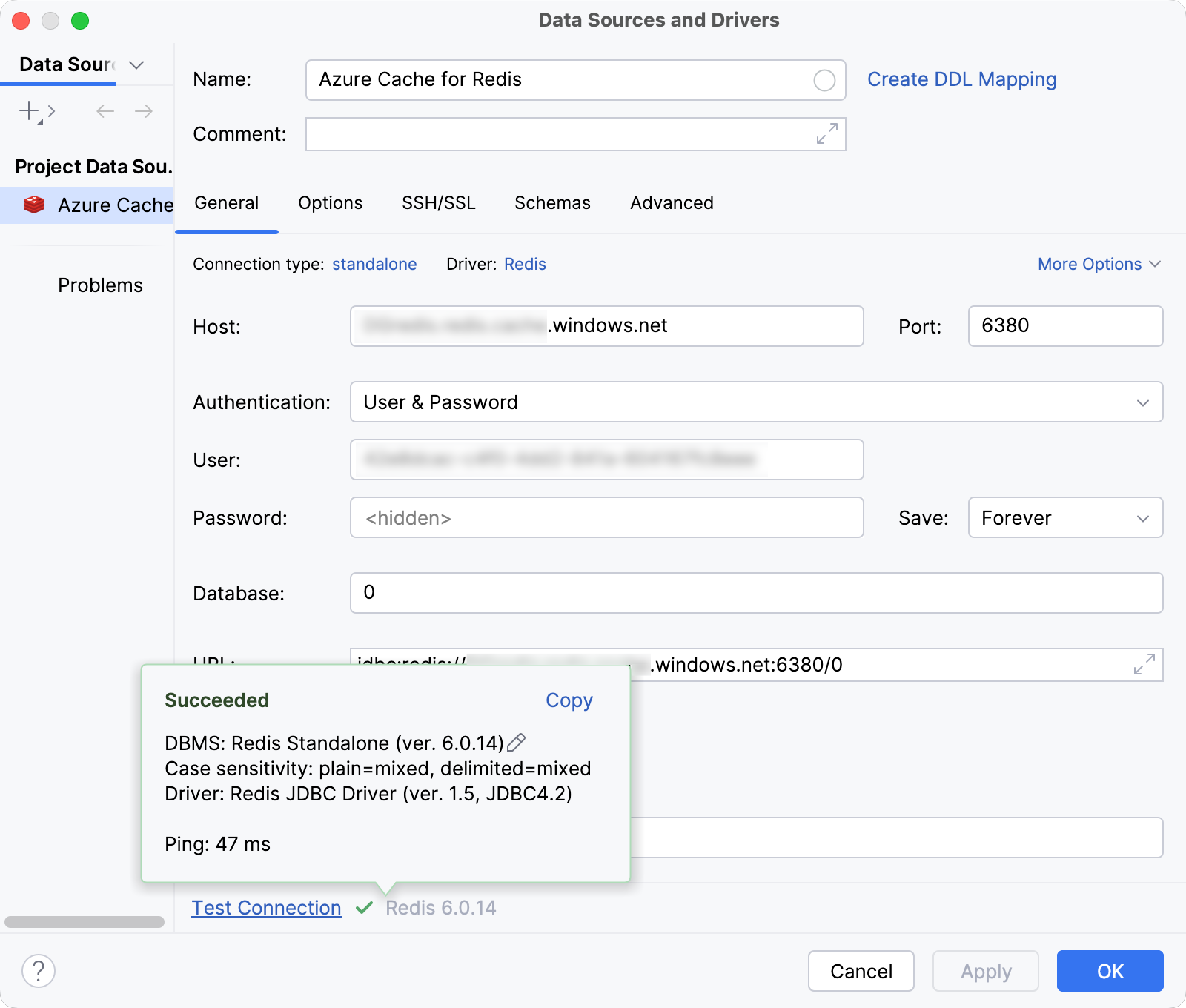 Database connection details Database connection details