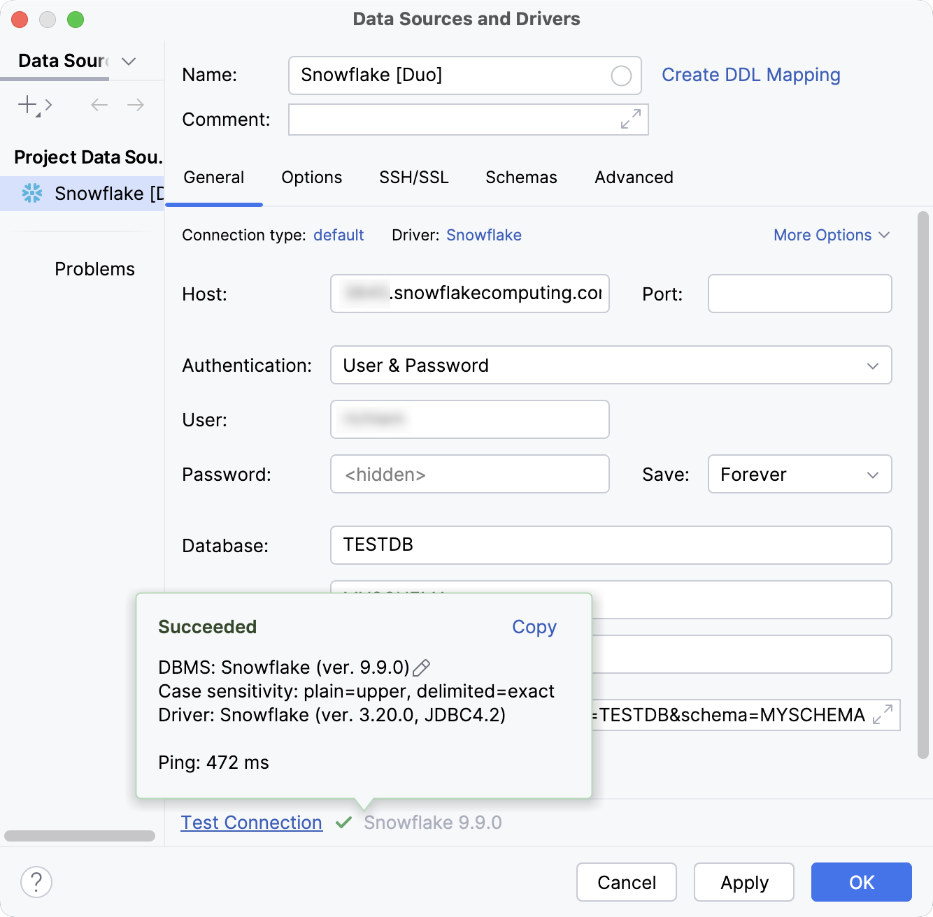 Database connection details Database connection details