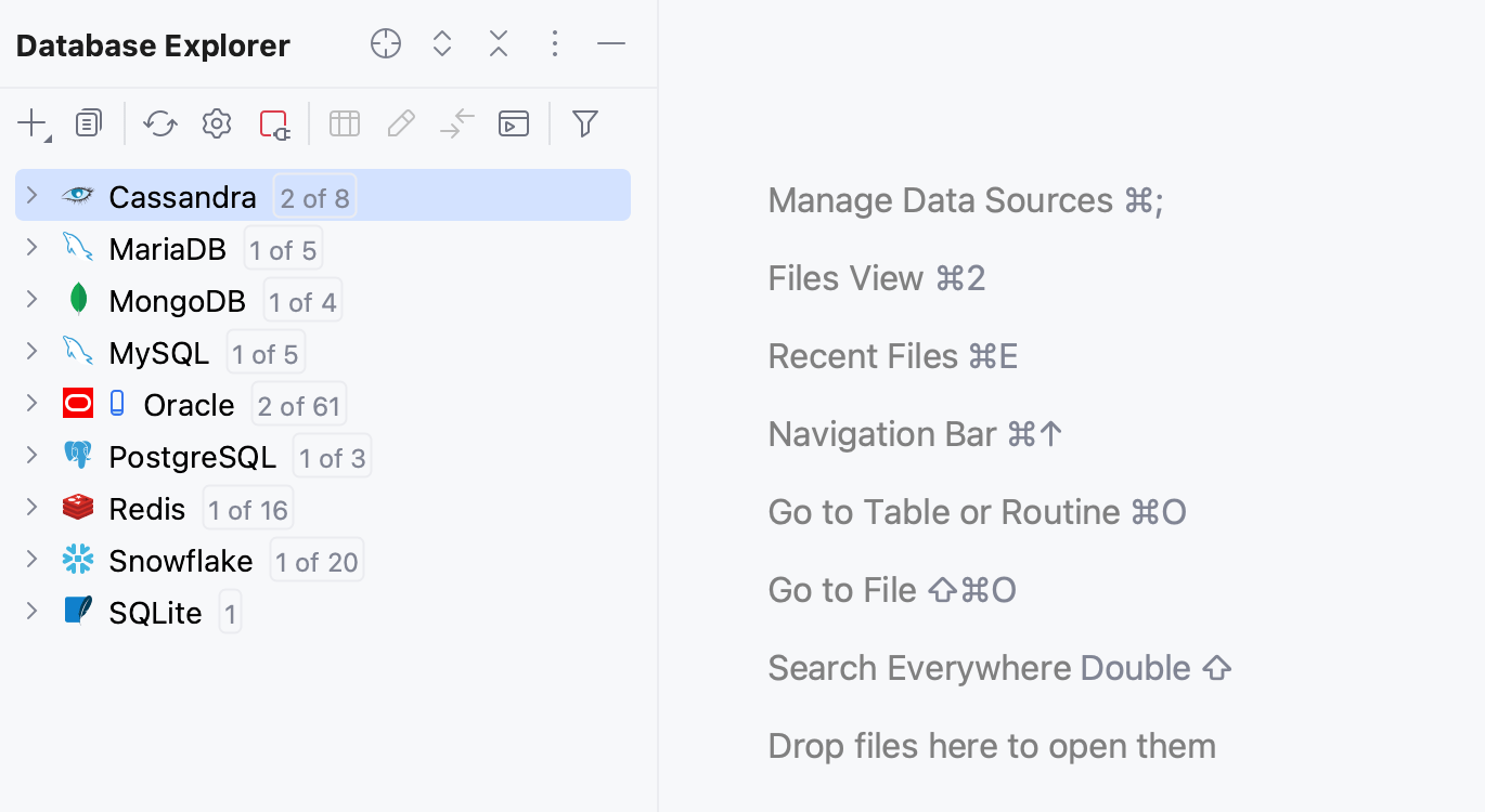 Data sources in the Database Explorer Data sources in the Database Explorer
