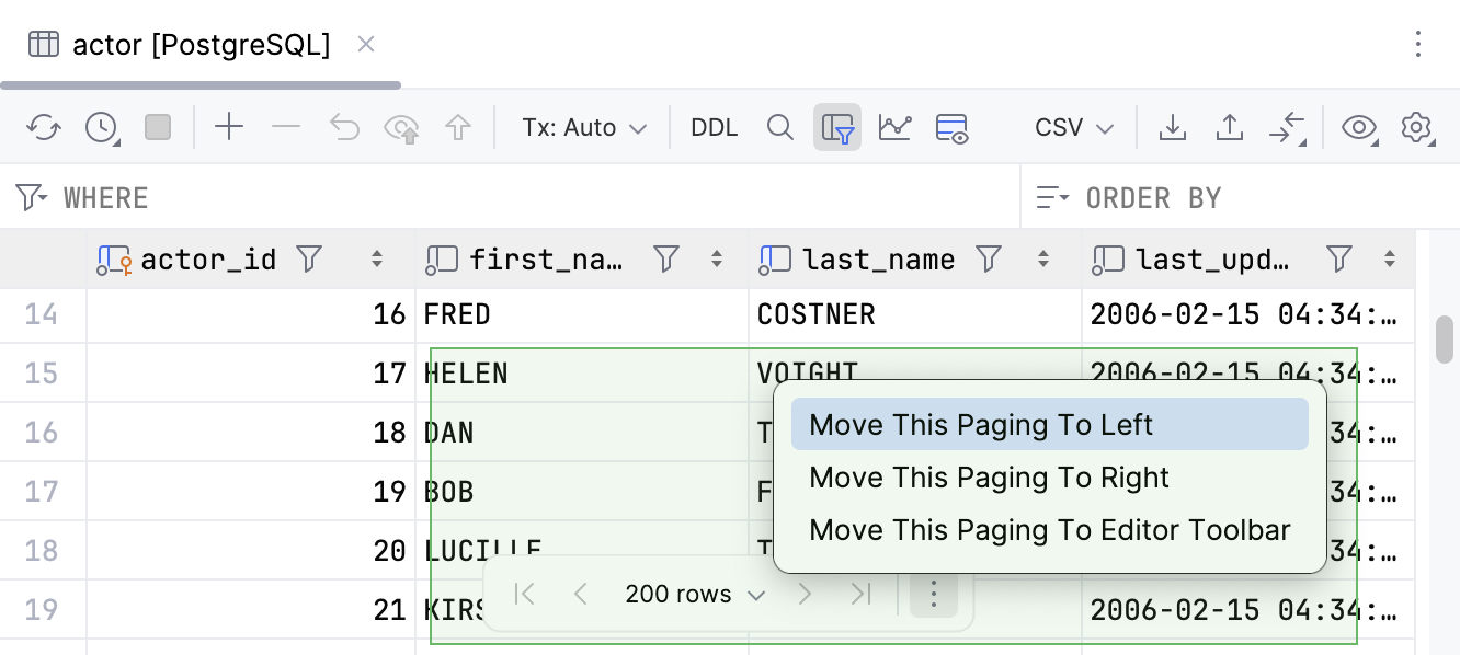 Floating grid pagination