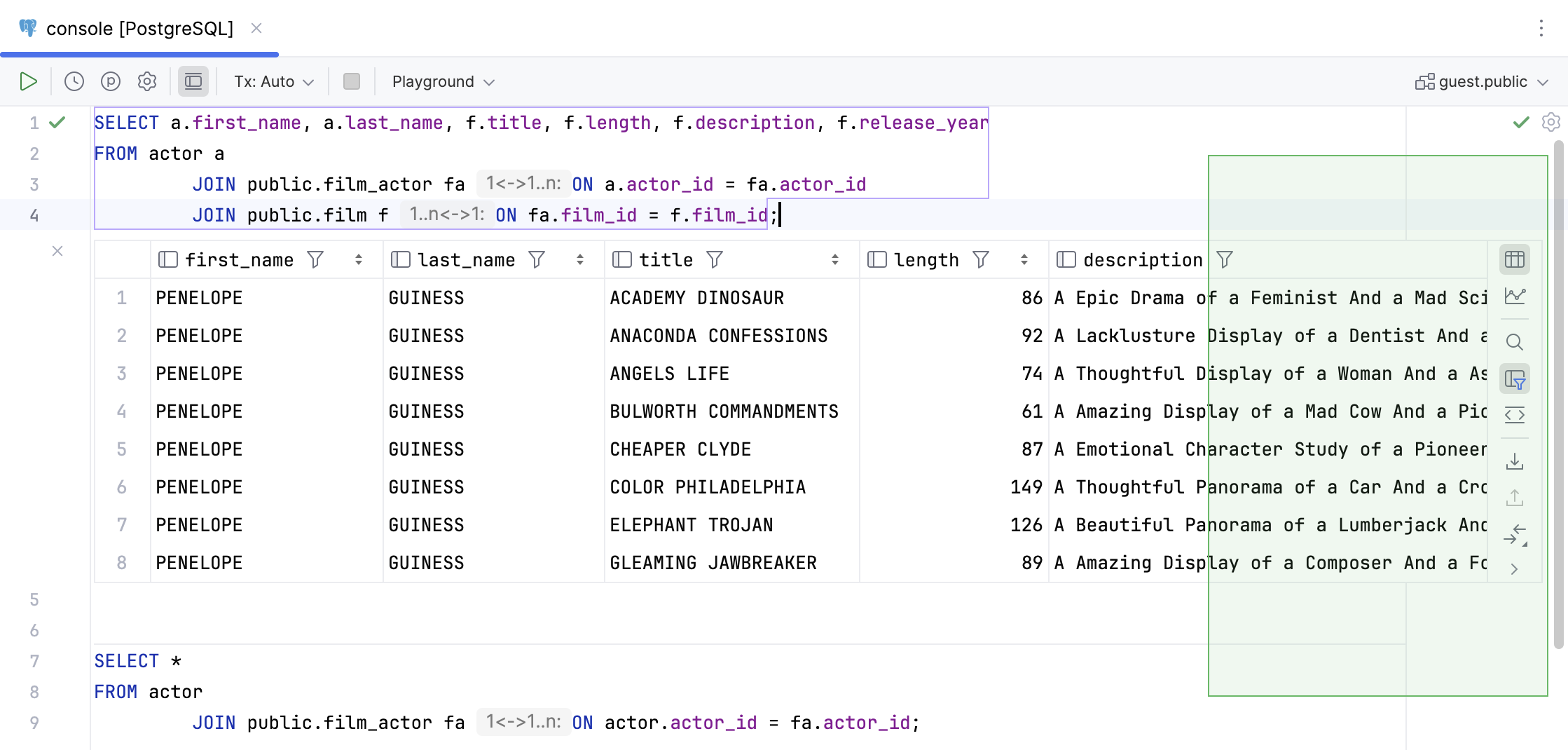 In-editor results grid as wide as the editor In-editor results grid as wide as the editor
