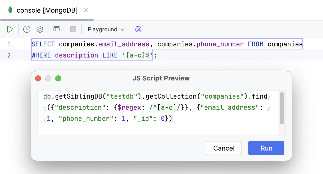 Wildcards for the LIKE operator Wildcards for the LIKE operator