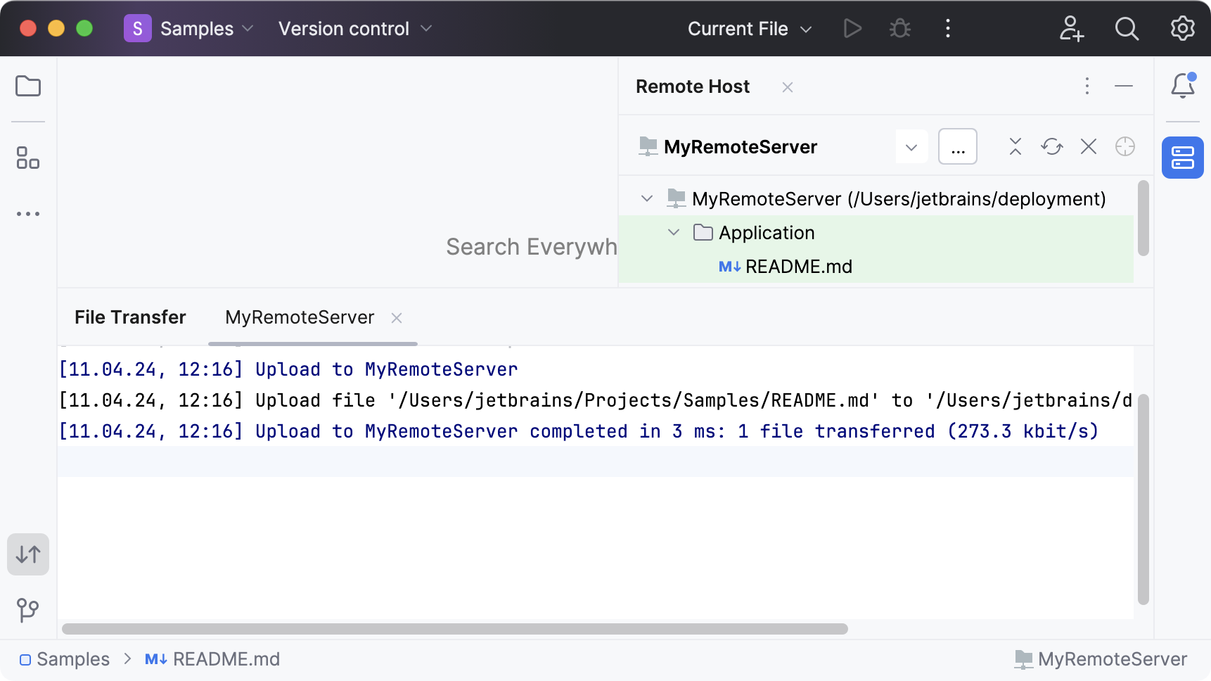 File Transfer tool window