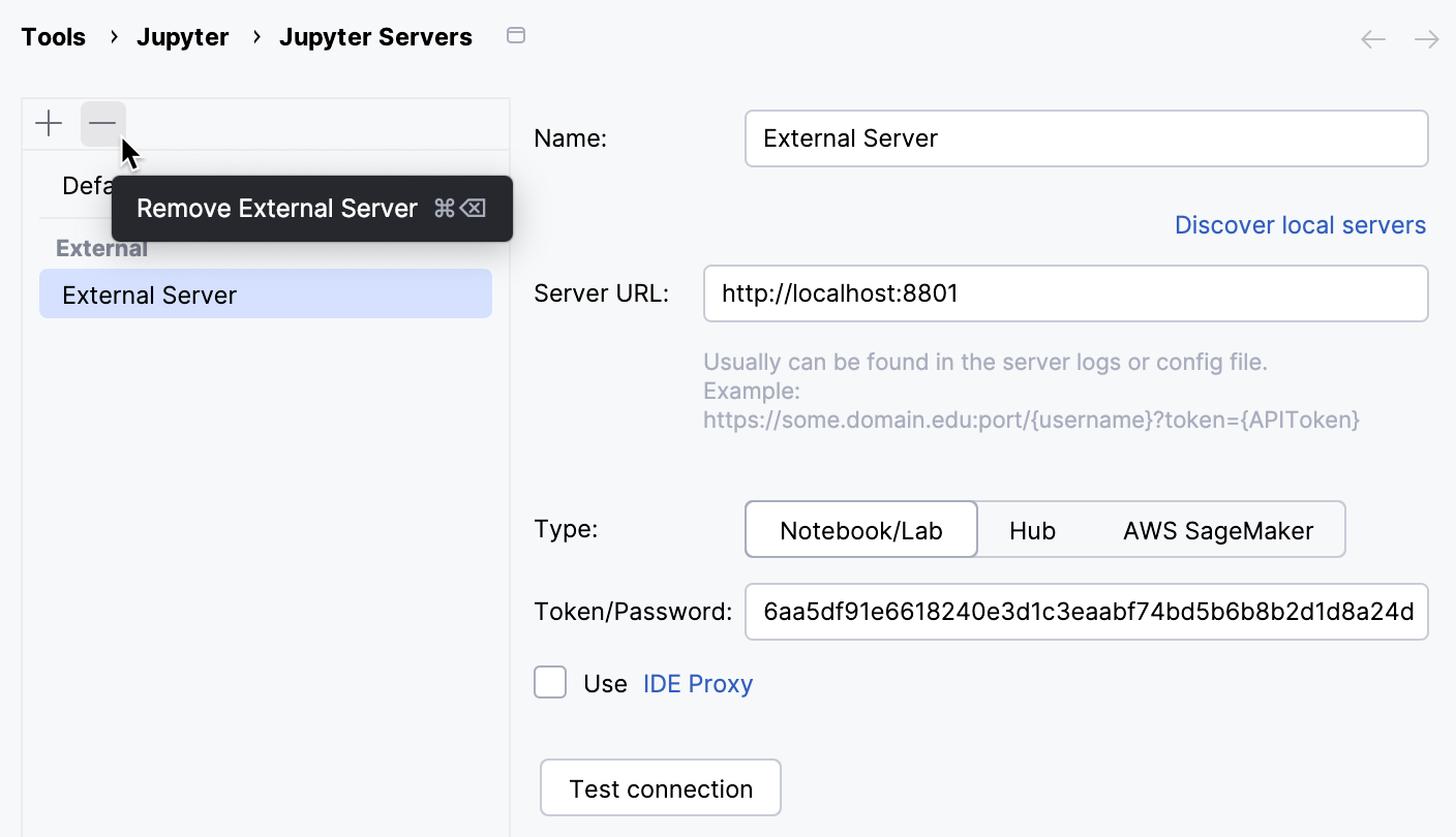Remove a Jupyter server
