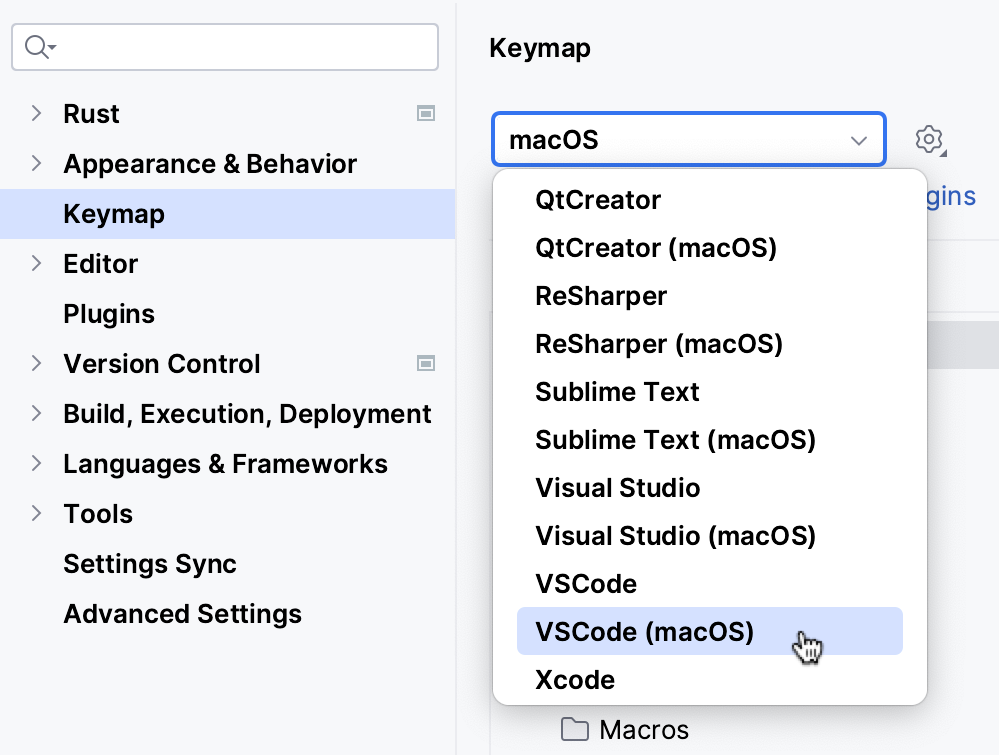 Set the VS Code keymap as default