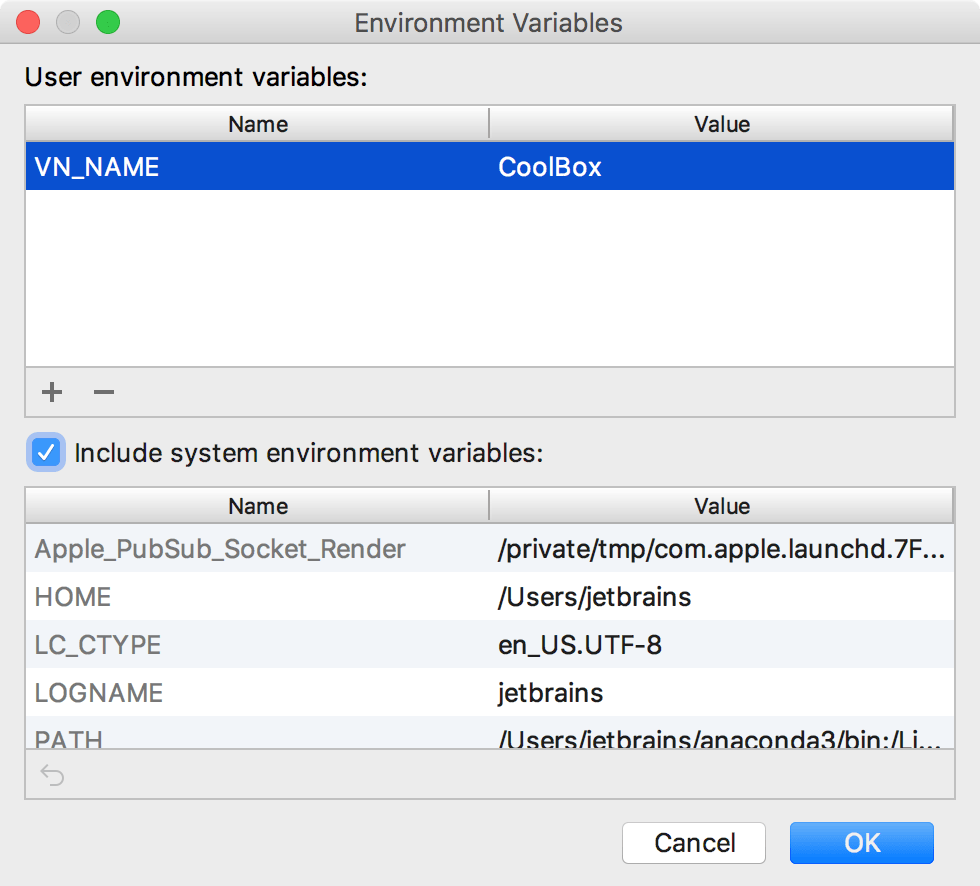 Adding an environment variable