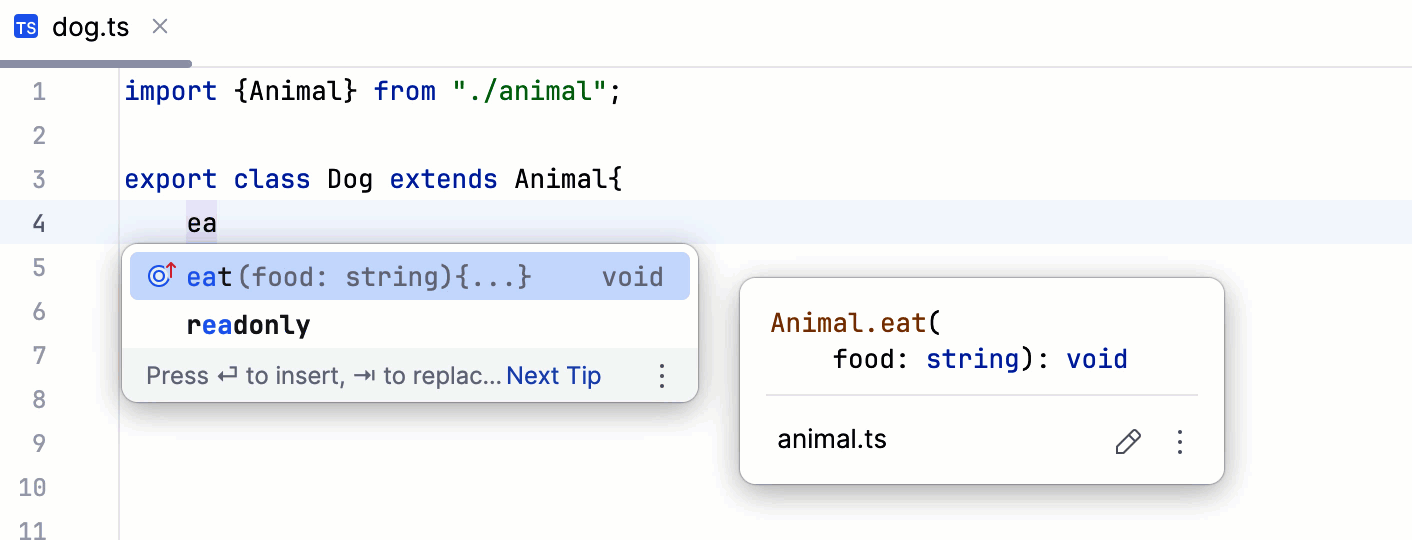 Completing overrides: generating the method body