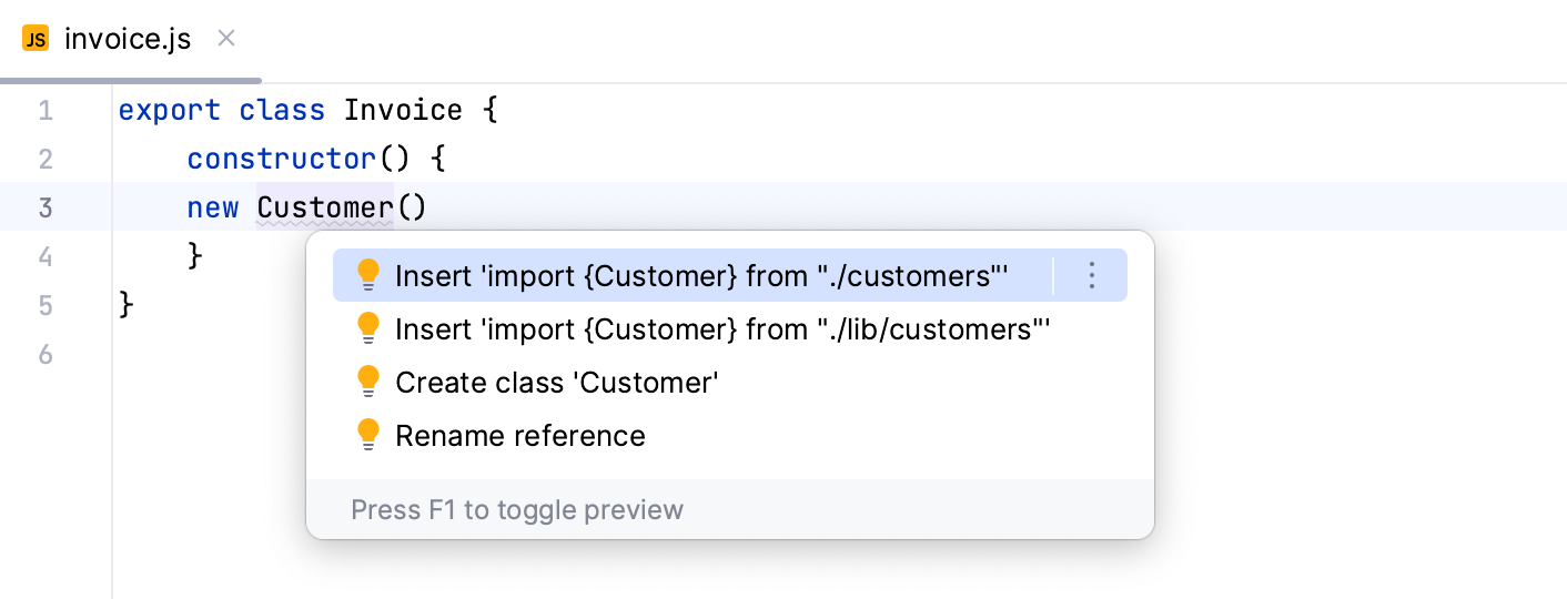 Auto import with quick-fix: multiple choices