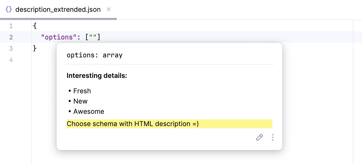 HTML descriptions in documentation for JSON schema definitions with x-intellij-html-description property