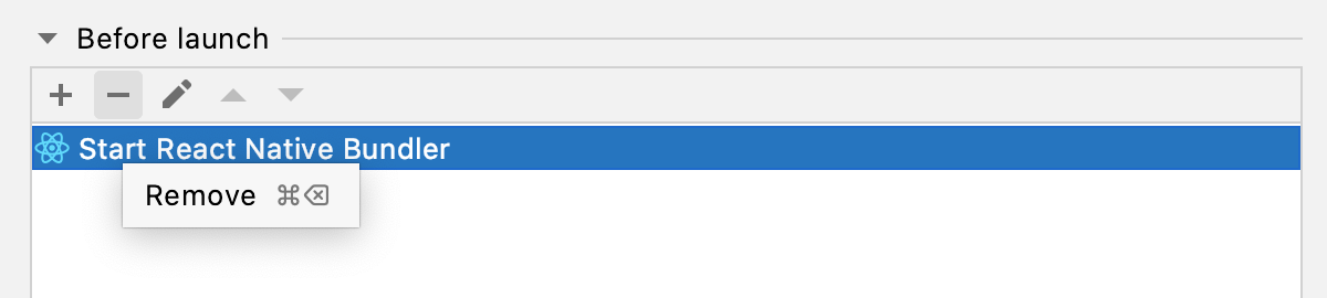 React Native Debug configuration for debugging with Expo: Remove default Start bundler task React Native Debug configuration for debugging with Expo: Remove default Start bundler task