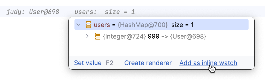添加内联监视选项