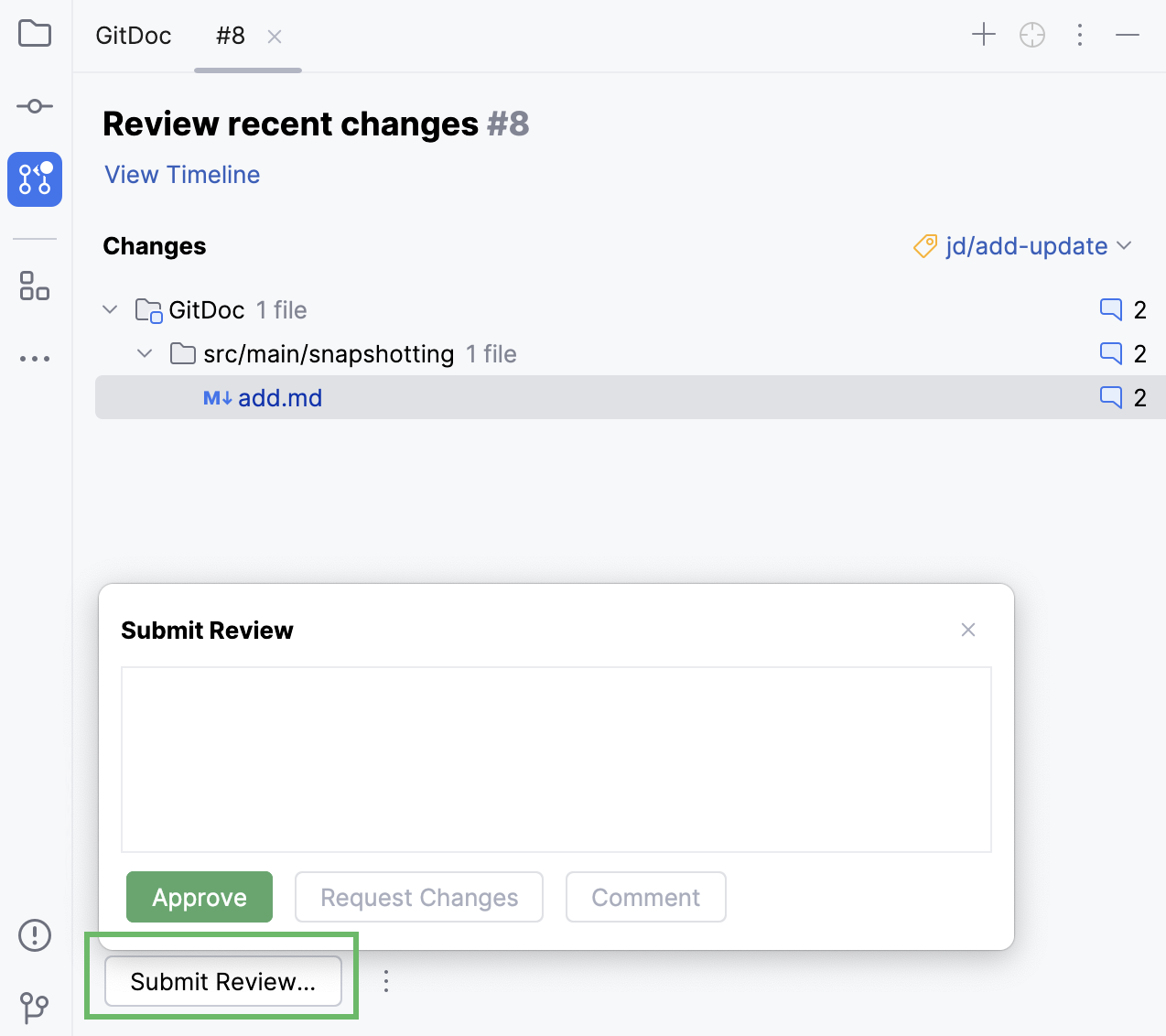 点击提交后，会出现三个选项