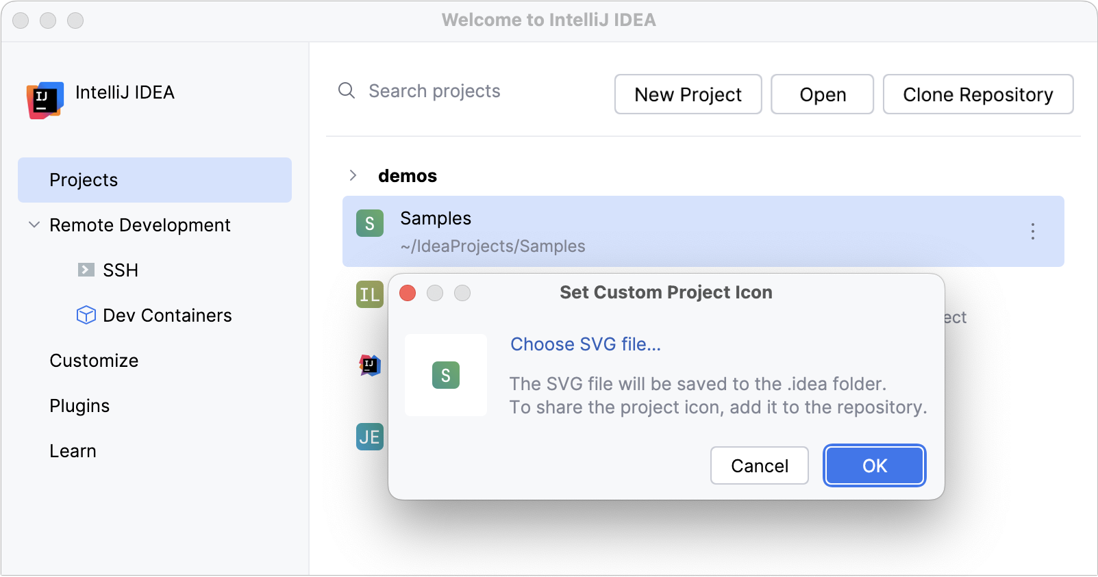 在欢迎屏幕上更改项目图标