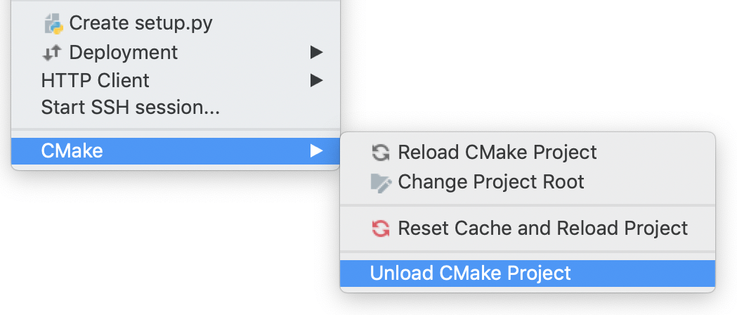 主菜单中的卸载 CMake 选项