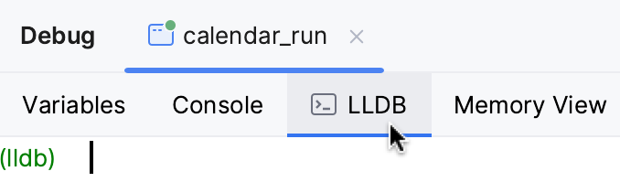 调试器控制台选项卡