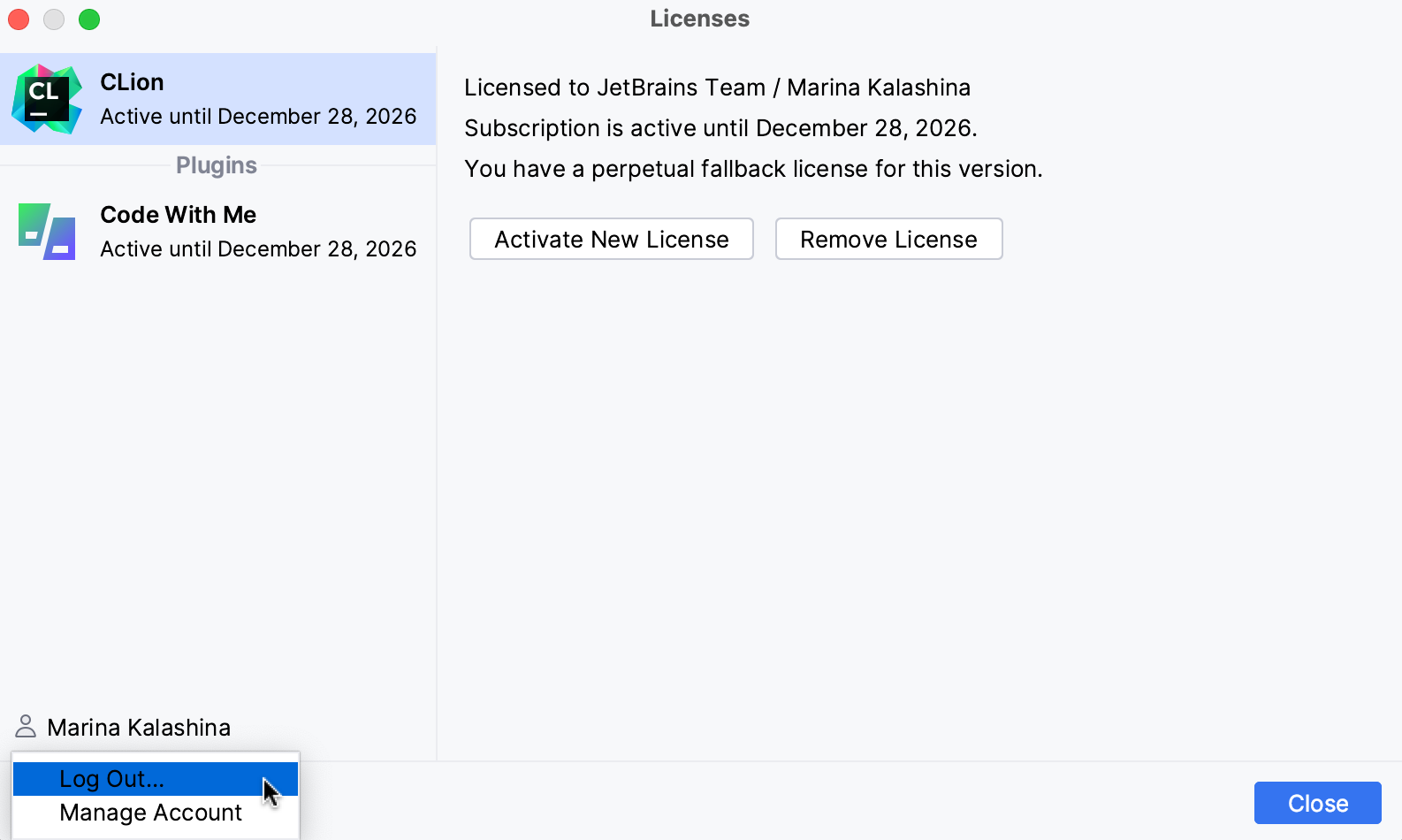 注销以更改活动用户