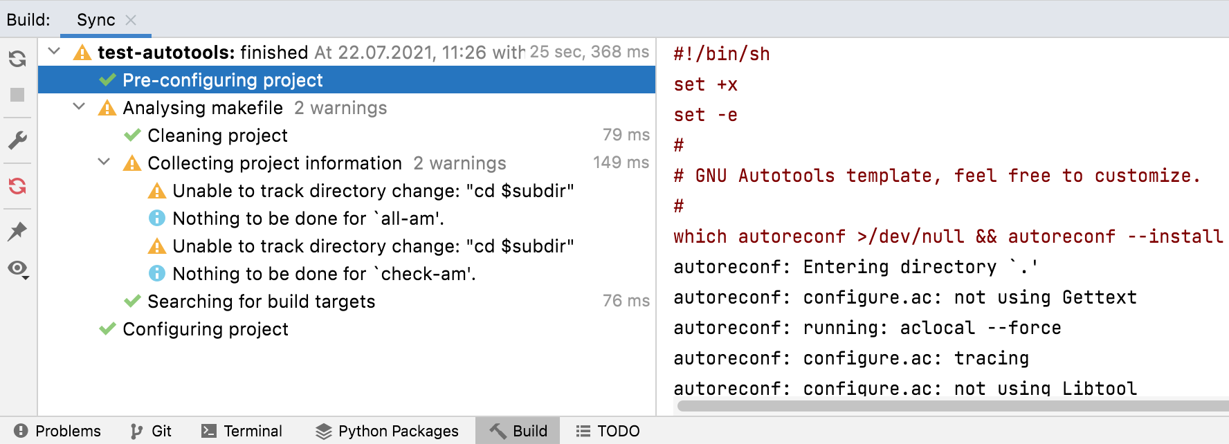 使用 autoreconf 预配置项目 使用 autoreconf 预配置项目