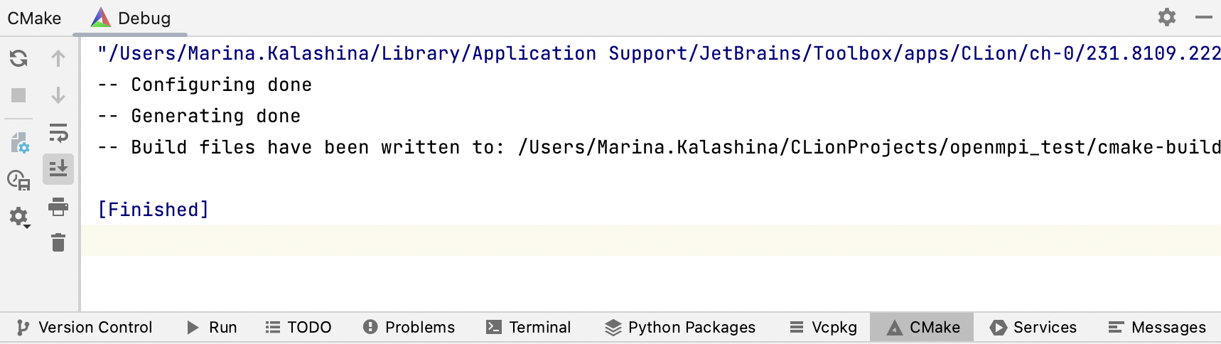 更改 CMakeLists.txt 脚本后构建 OpenMPI 项目