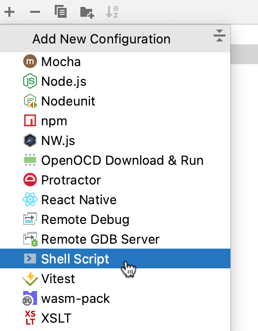 添加一个 Shell Script 配置