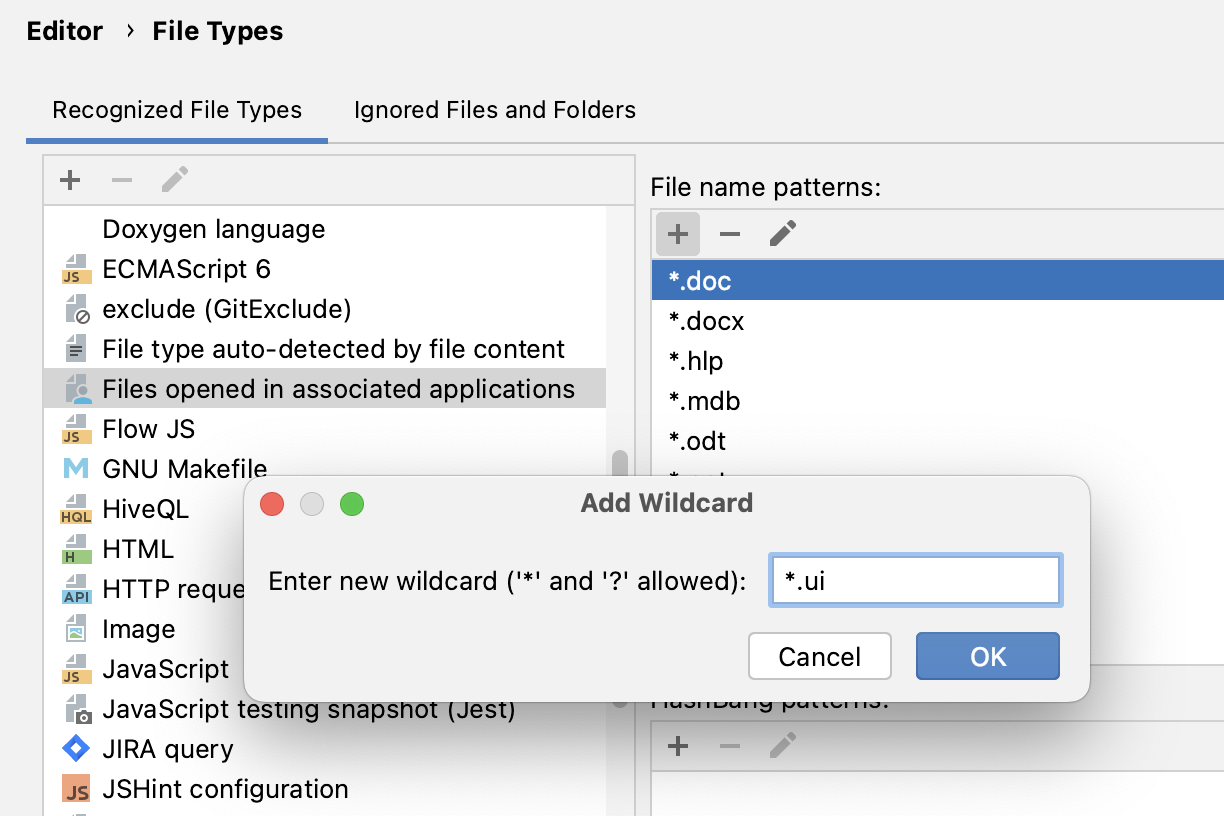 将 .ui 重新分配给外部应用程序