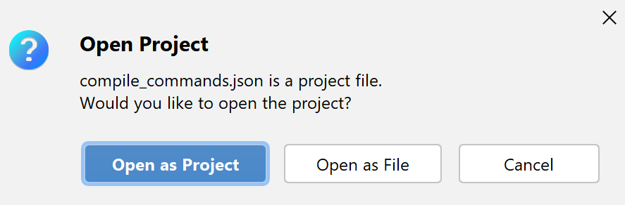 将 compDB 作为项目打开 将 compDB 作为项目打开