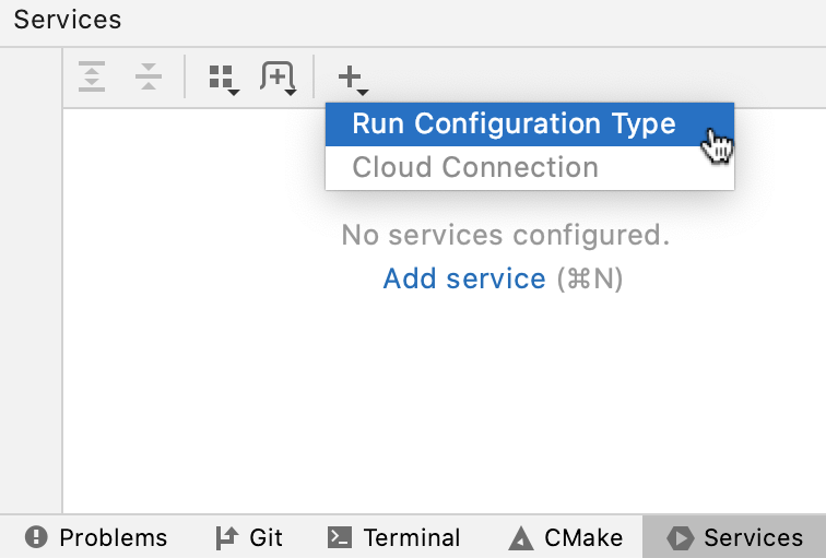 将配置添加到服务工具窗口
