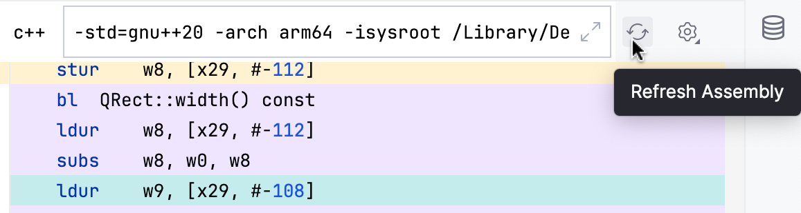 使用修改后的标志刷新 Assembly 视图