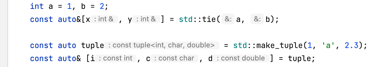 auto 变量和结构化绑定的类型提示 auto 变量和结构化绑定的类型提示
