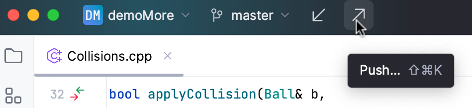 主工具栏上的版本控制系统操作