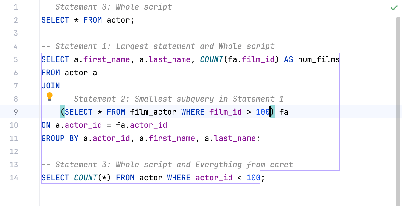 执行文本光标下方的所有内容