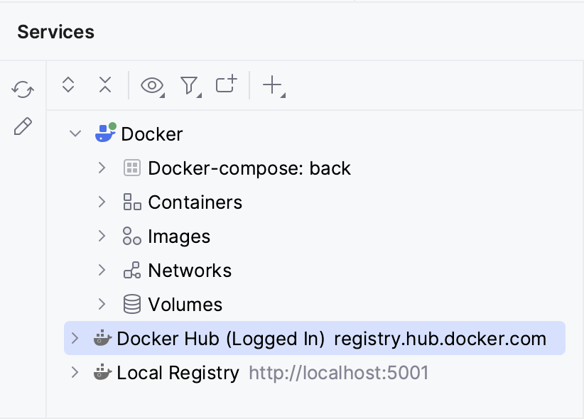 服务中的 Docker registries