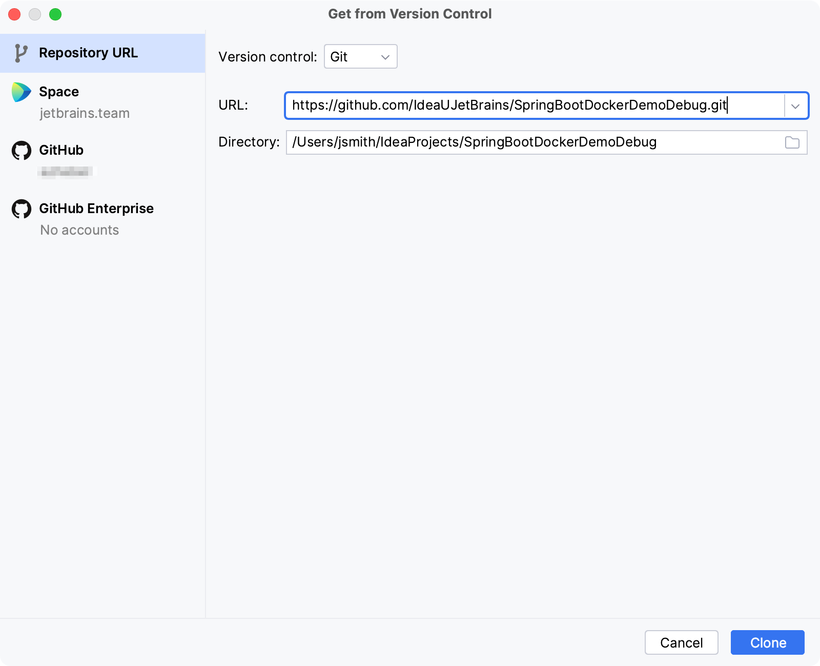 克隆示例 Spring Boot 项目用于 Docker