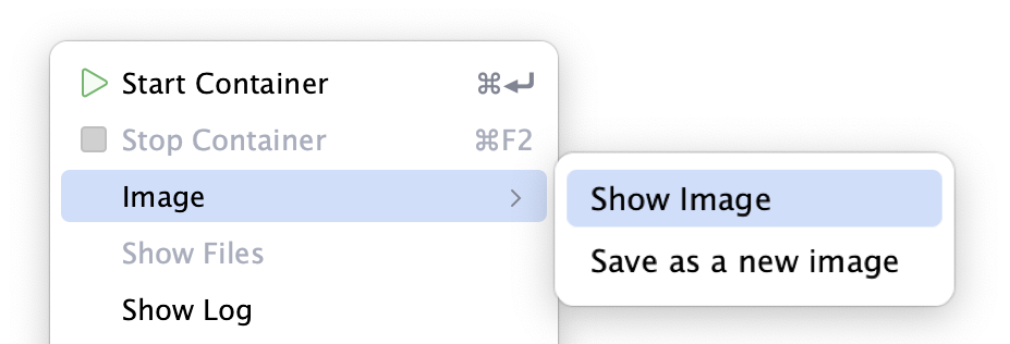 显示用于运行 Docker 容器的图像