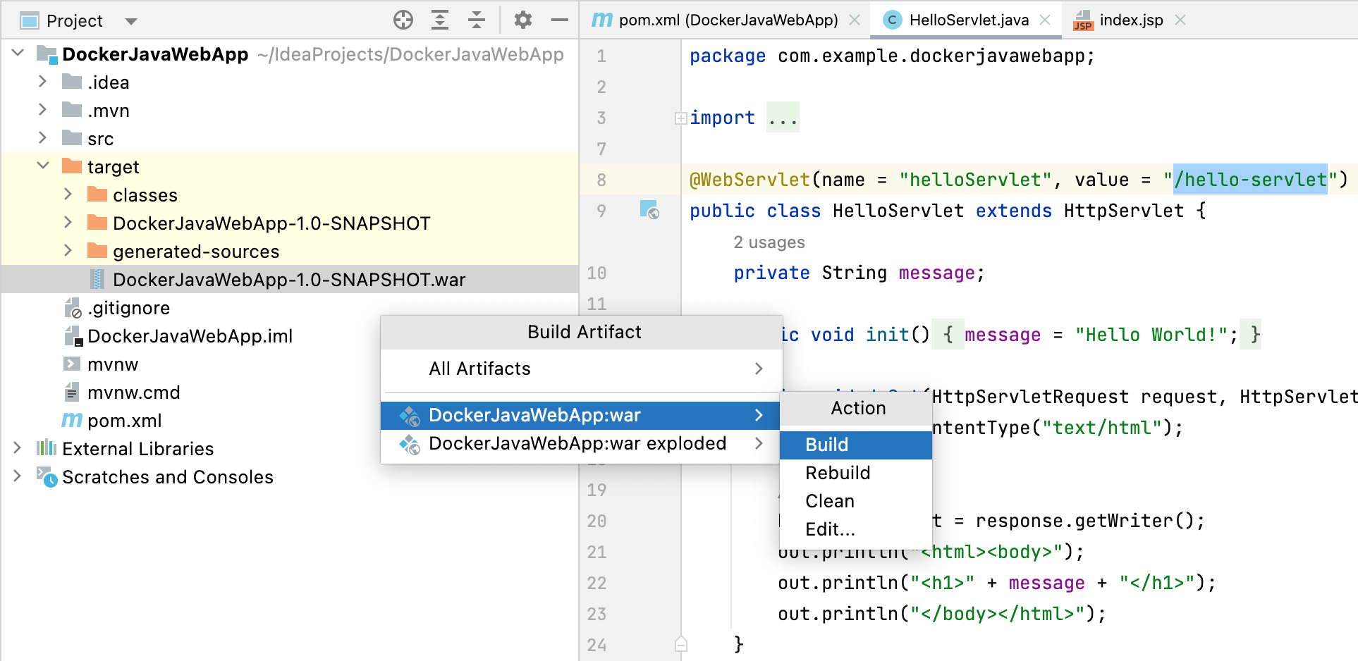 已创建 WAR 工件