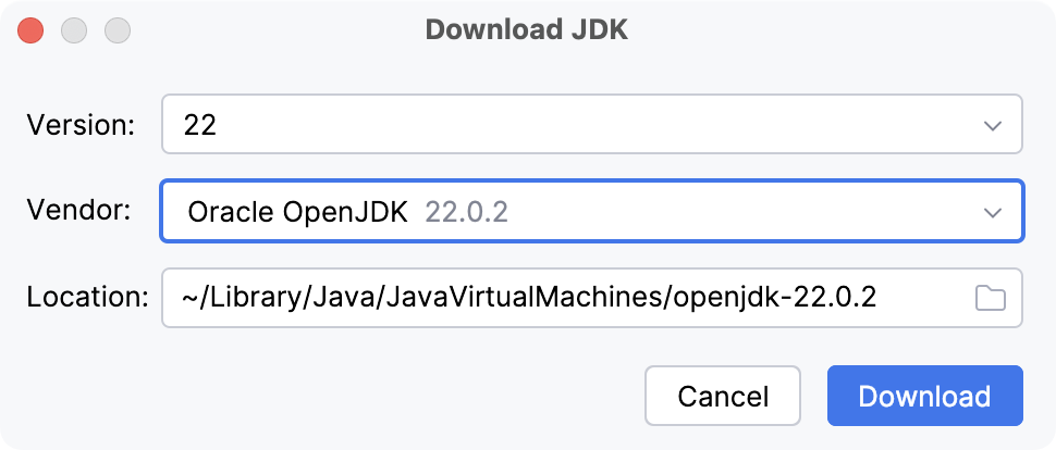 创建项目时下载 JDK