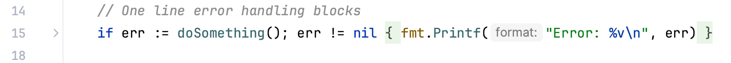 Code folding options: Single-line error handling blocks Code folding options: Single-line error handling blocks