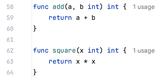 Code folding options: Single-line return functions Code folding options: Single-line return functions