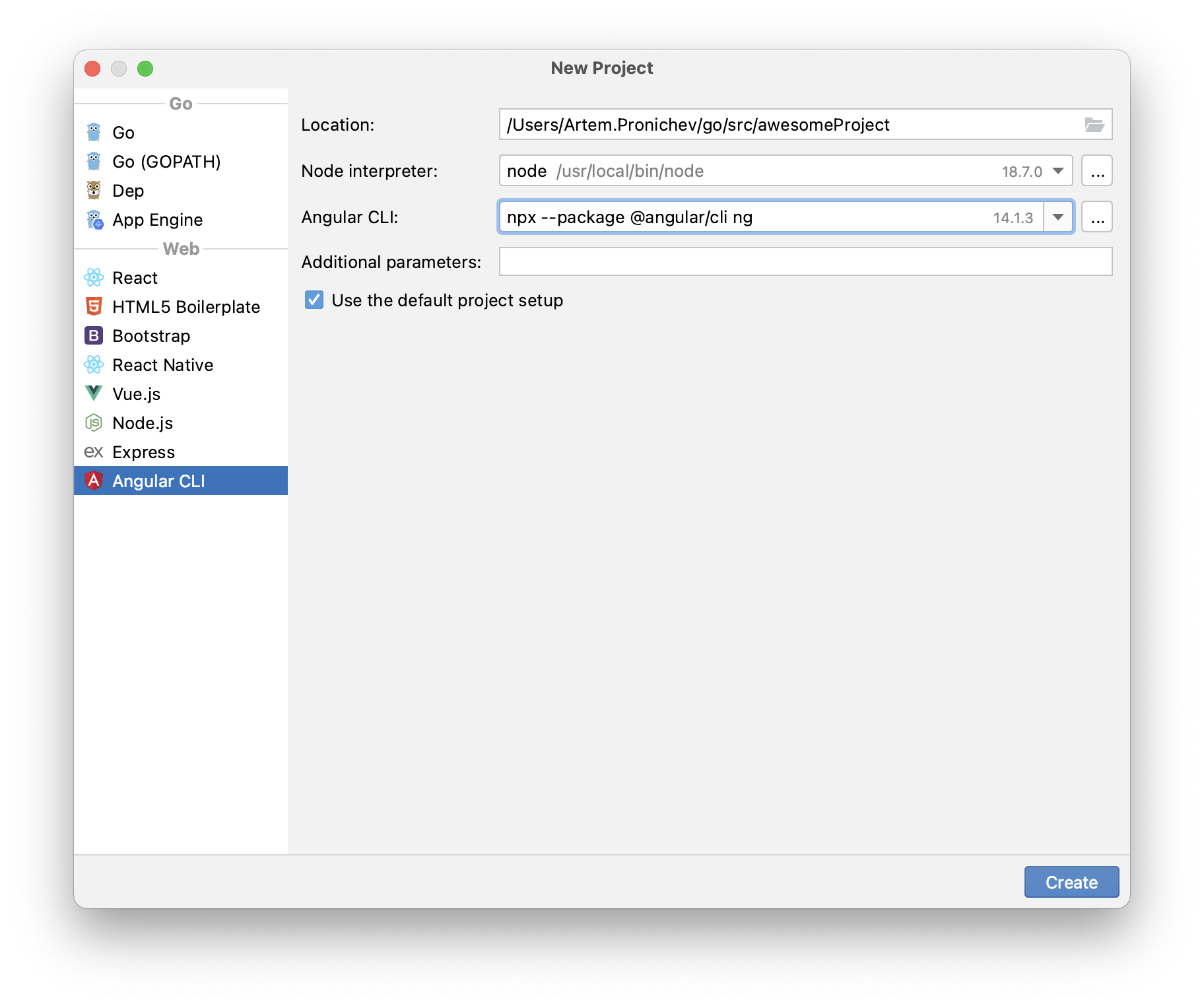 创建一个新的 Angular 应用程序