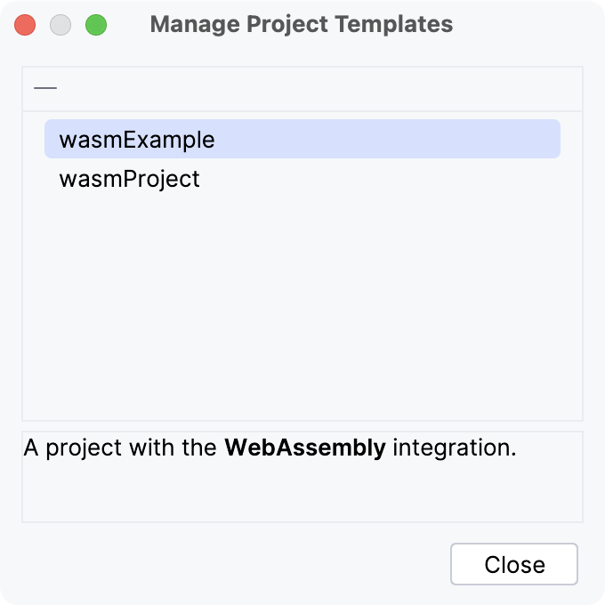 Delete project templates Delete project templates