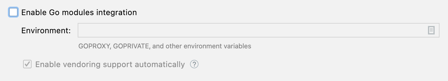 启用 Go modules 集成