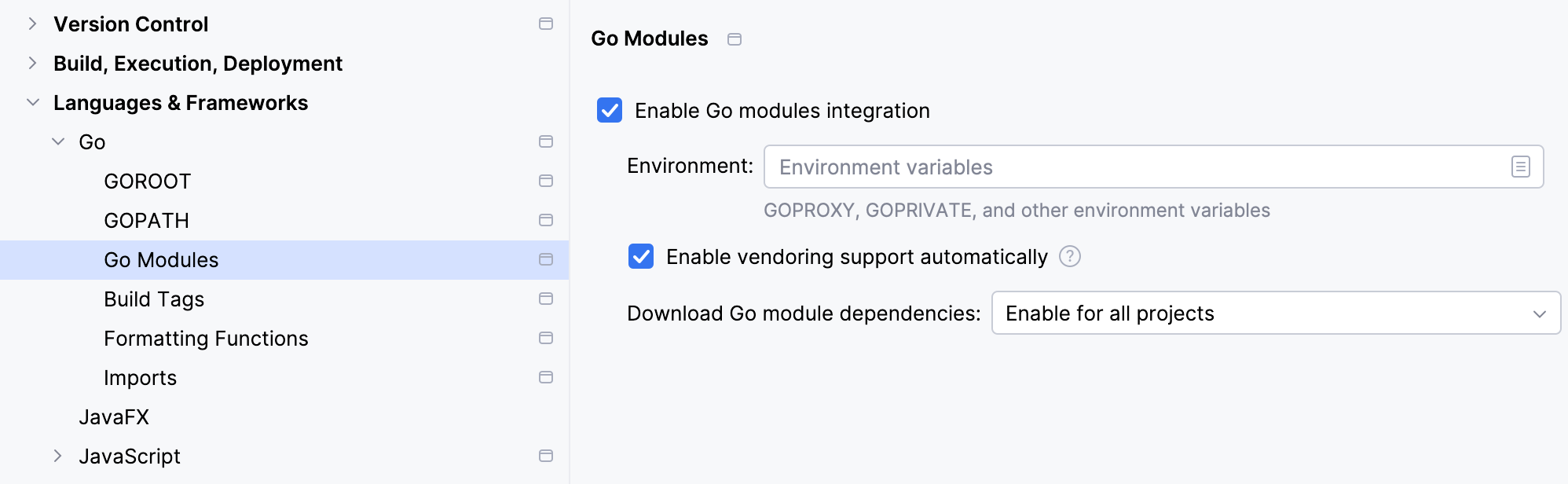 在项目中启用新项目