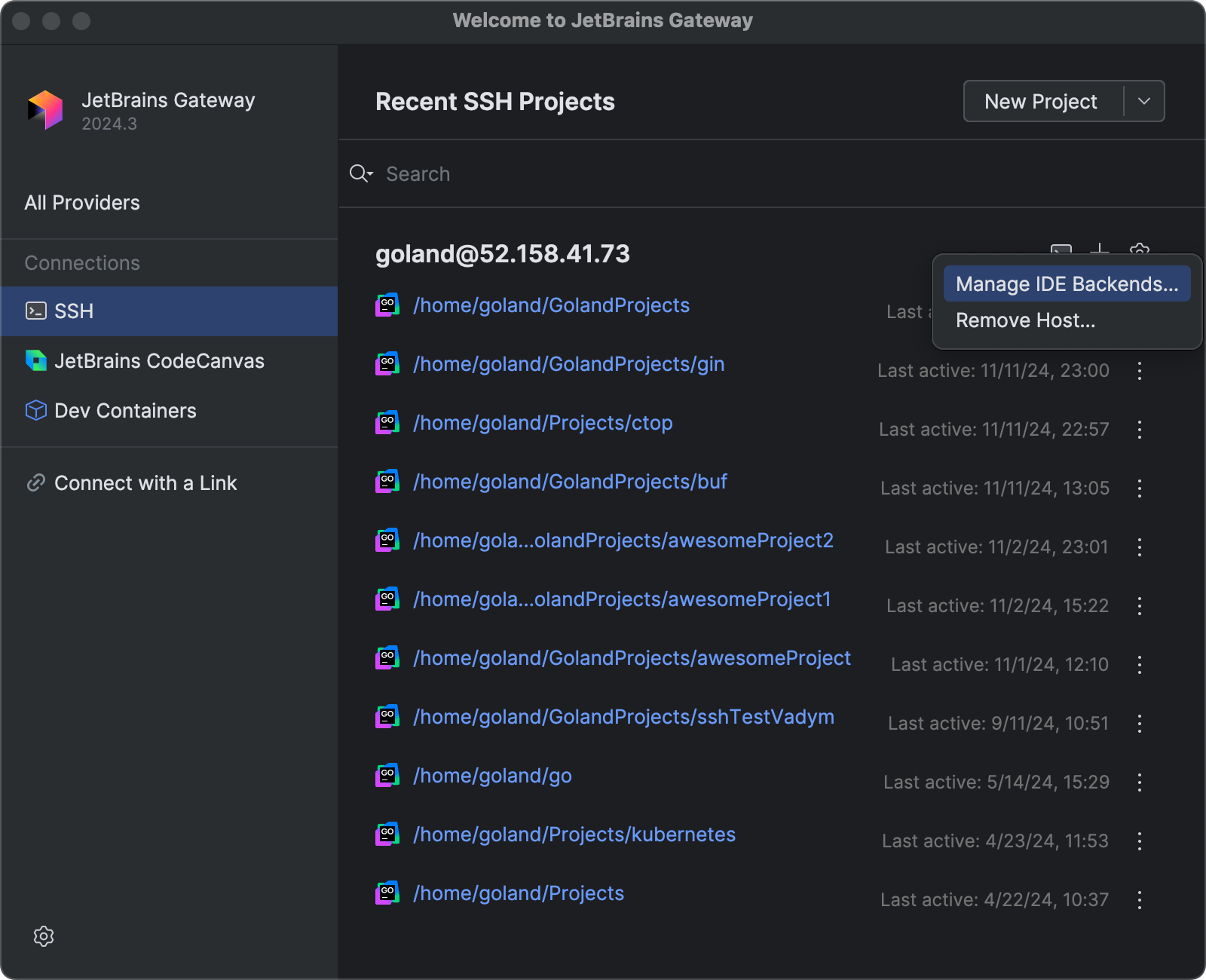 Manage IDE Manage IDE
