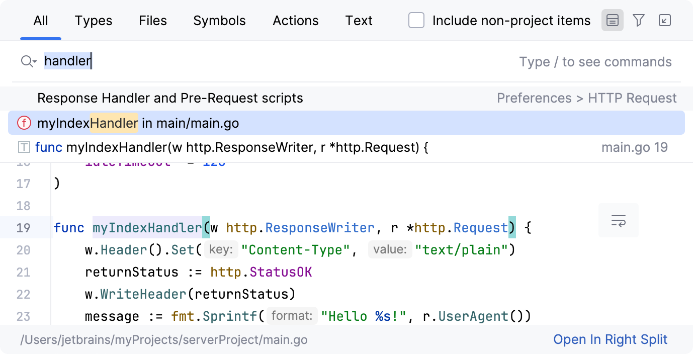 Customize GoLand: Command Palette Customize GoLand: Command Palette