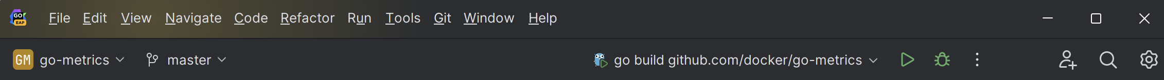 Main menu as a toolbar Main menu as a toolbar