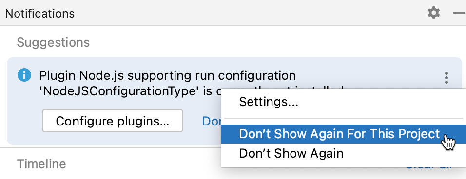 Hiding a suggestion Hiding a suggestion
