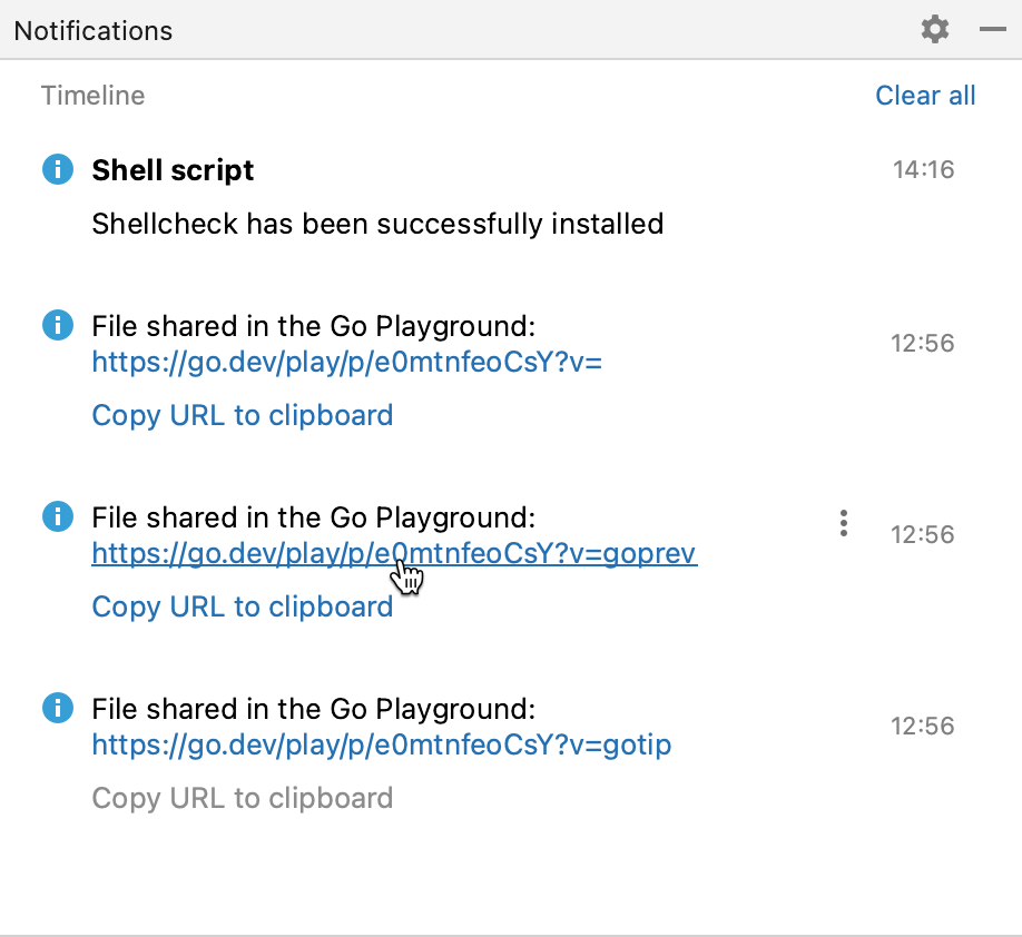 An error in the tool window that is provided with a link An error in the tool window that is provided with a link