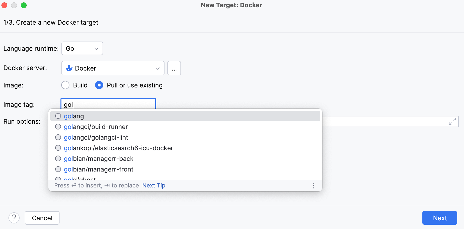 run targets docker pull image run targets docker pull image