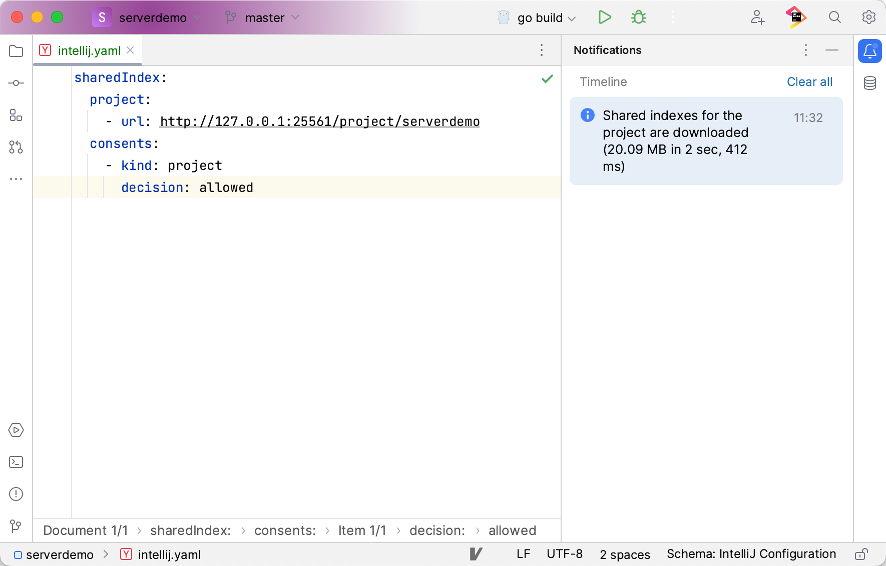Shared indexes are downloaded Shared indexes are downloaded