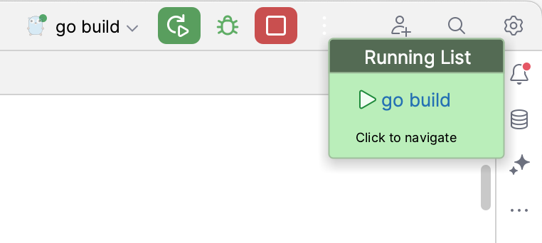 A list of running applications A list of running applications