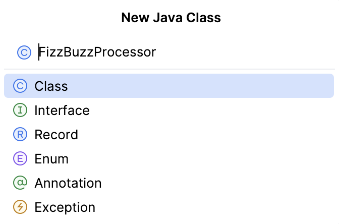 创建新类对话框